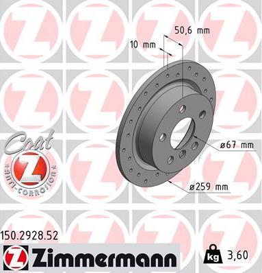 Zimmermann 150.2928.52 - Bremžu diski www.autospares.lv