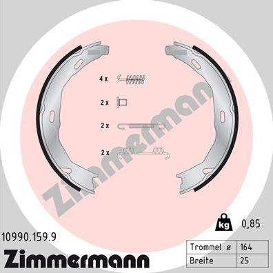 Zimmermann 10990.159.9 - Bremžu loku kompl., Stāvbremze www.autospares.lv