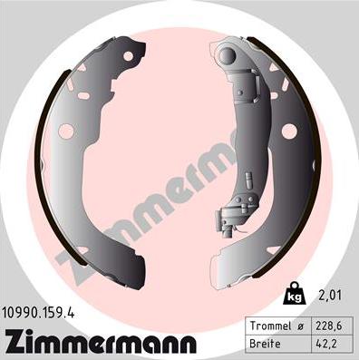 Zimmermann 10990.159.4 - Brake Shoe Set www.autospares.lv