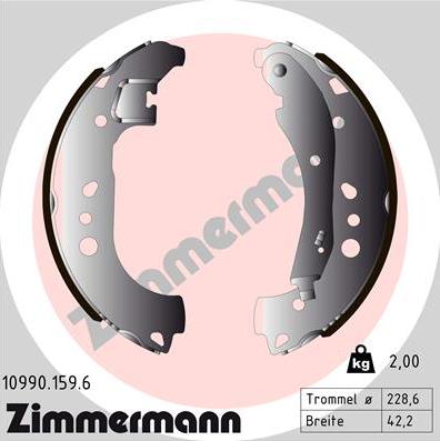 Zimmermann 10990.159.6 - Bremžu loku komplekts www.autospares.lv