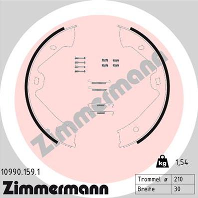 Zimmermann 10990.159.1 - Bremžu loku kompl., Stāvbremze www.autospares.lv