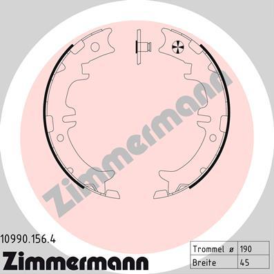 Zimmermann 10990.156.4 - Комплект тормозов, ручник, парковка www.autospares.lv