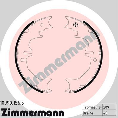 Zimmermann 10990.156.5 - Bremžu loku kompl., Stāvbremze www.autospares.lv