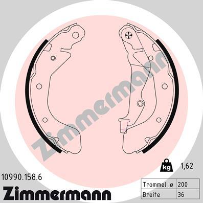 Zimmermann 10990.158.6 - Brake Shoe Set www.autospares.lv