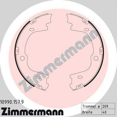 Zimmermann 10990.157.9 - Brake Shoe Set, parking brake www.autospares.lv