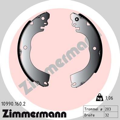 Zimmermann 10990.160.2 - Bremžu loku komplekts www.autospares.lv