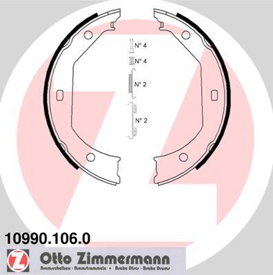 Zimmermann 10990.106.0 - Bremžu loku kompl., Stāvbremze autospares.lv