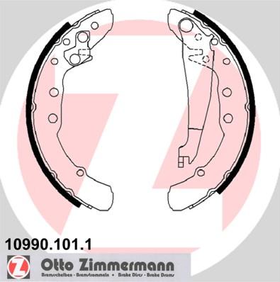 Zimmermann 10990.101.1 - Brake Shoe Set www.autospares.lv