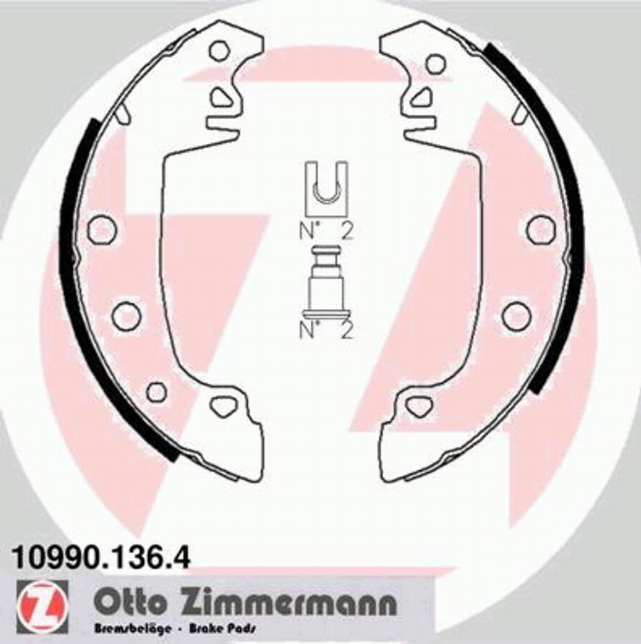 Zimmermann 10990.136.4 - Brake Shoe Set www.autospares.lv