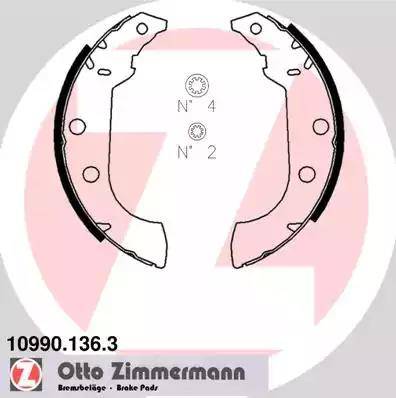 Zimmermann 10990.136.3 - Bremžu loku komplekts autospares.lv