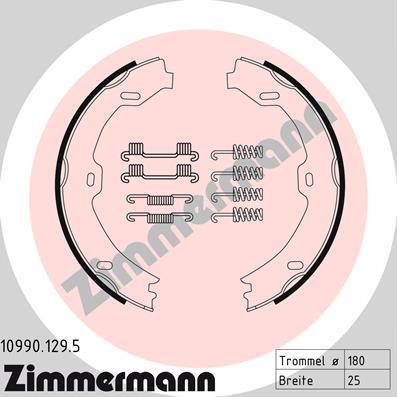 Zimmermann 10990.129.5 - Bremžu loku kompl., Stāvbremze www.autospares.lv