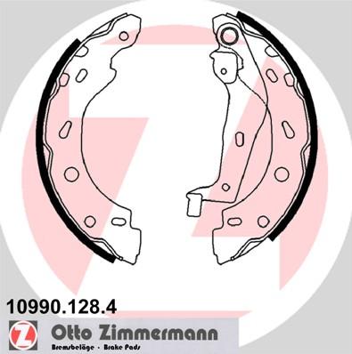 Zimmermann 10990.128.4 - Комплект тормозных колодок, барабанные www.autospares.lv