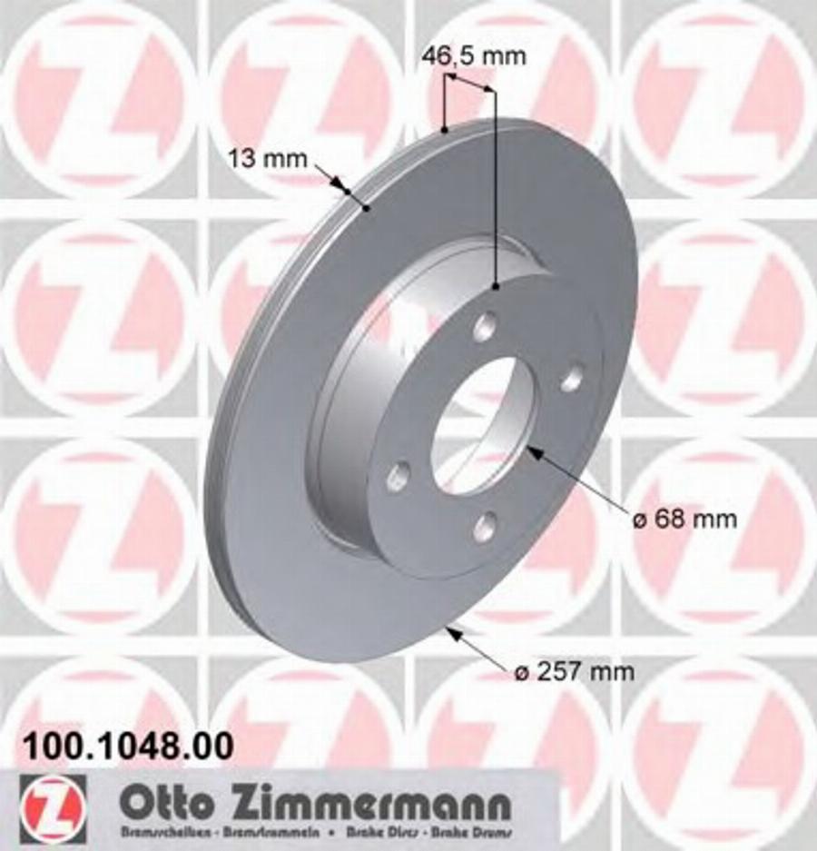 Zimmermann 100 1048 00 - Bremžu diski www.autospares.lv