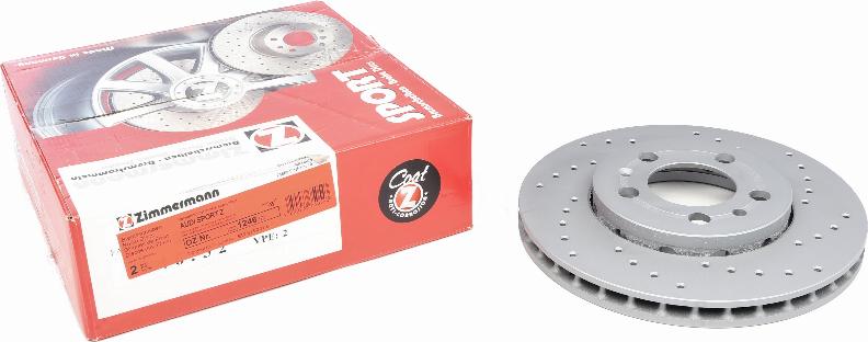 Zimmermann 100.1246.52 - Тормозной диск www.autospares.lv