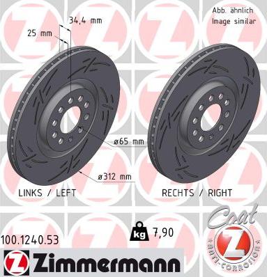 Zimmermann 100.1240.53 - Bremžu diski www.autospares.lv