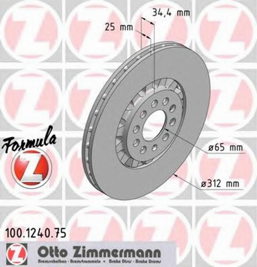 Zimmermann 100.1240.75 - Bremžu diski www.autospares.lv