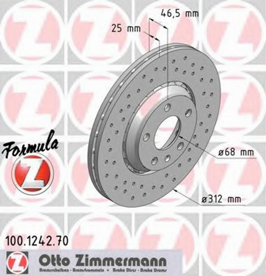 Zimmermann 100.1242.70 - Bremžu diski autospares.lv