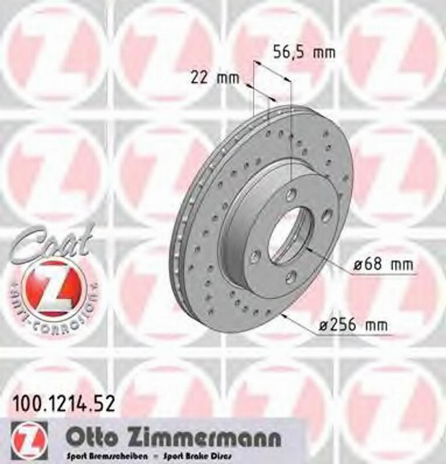 Zimmermann 100.1214.52 - Bremžu diski www.autospares.lv