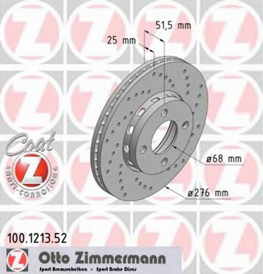 Zimmermann 100.1213.52 - Bremžu diski www.autospares.lv