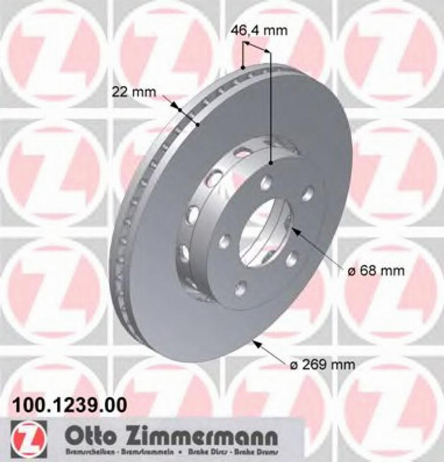 Zimmermann 100 1239 00 - Bremžu diski www.autospares.lv