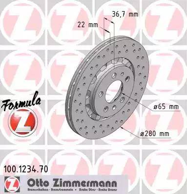 Zimmermann 100.1234.70 - Bremžu diski www.autospares.lv