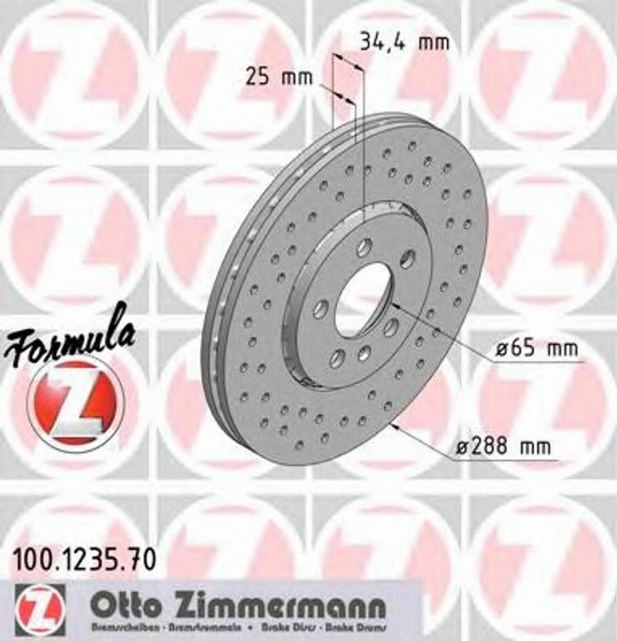 Zimmermann 100.1235.70 - Bremžu diski www.autospares.lv