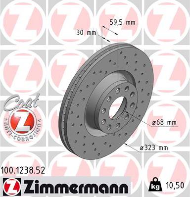 Zimmermann 100.1238.52 - Bremžu diski www.autospares.lv