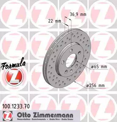 Zimmermann 100.1233.70 - Bremžu diski www.autospares.lv