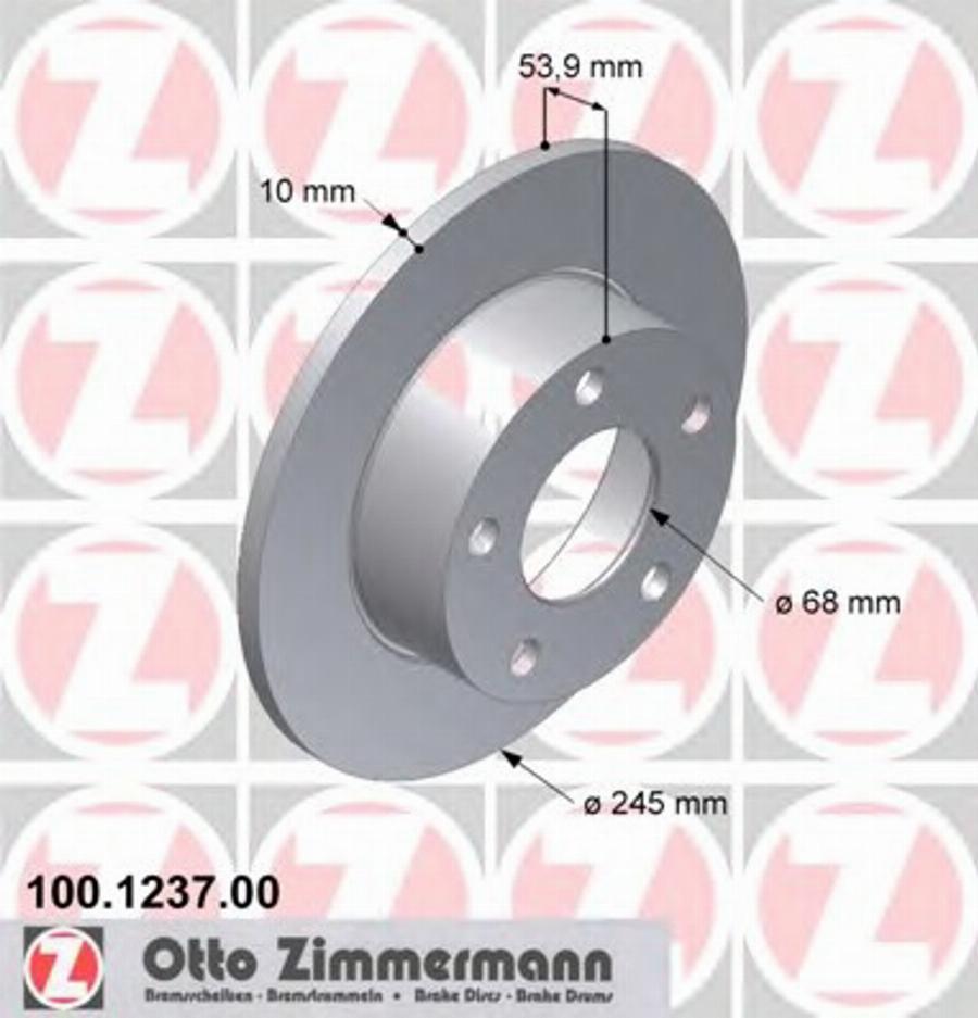 Zimmermann 100 1237 00 - Bremžu diski www.autospares.lv