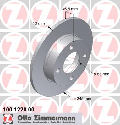 Zimmermann 100.1220.00 - Bremžu diski www.autospares.lv