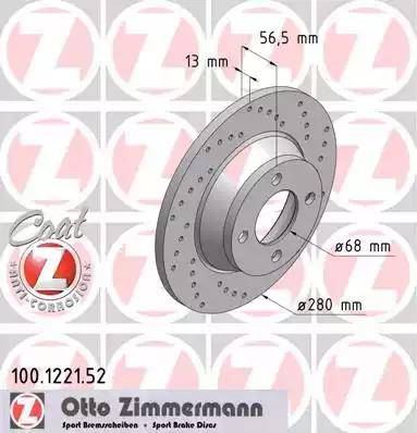 Zimmermann 100.1221.52 - Bremžu diski www.autospares.lv