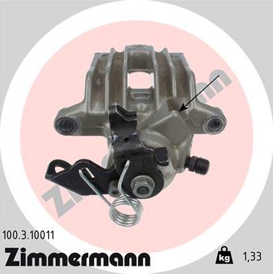 Zimmermann 100.3.10011 - Тормозной суппорт www.autospares.lv