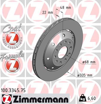 Zimmermann 100.3345.75 - Bremžu diski www.autospares.lv