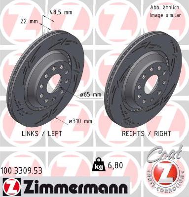 Zimmermann 100.3309.53 - Bremžu diski www.autospares.lv