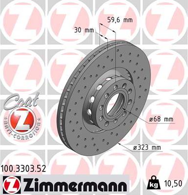 Zimmermann 100.3303.52 - Bremžu diski www.autospares.lv