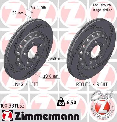 Zimmermann 100.3311.53 - Bremžu diski www.autospares.lv