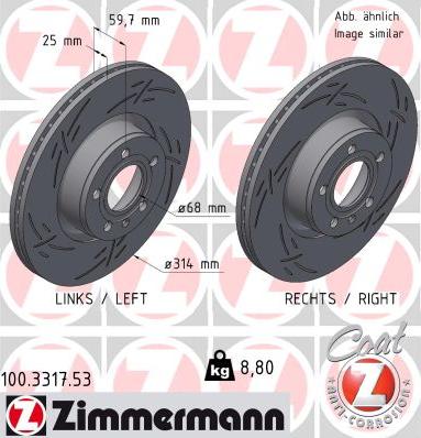 Zimmermann 100.3317.53 - Bremžu diski www.autospares.lv