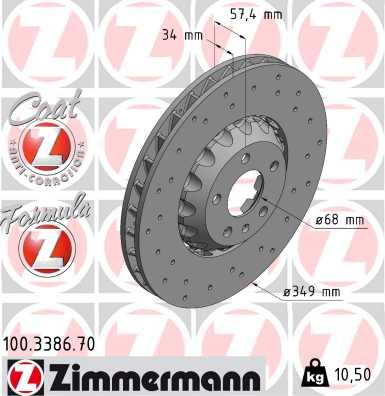 Zimmermann 100.3386.70 - Bremžu diski www.autospares.lv