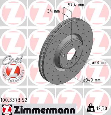 Zimmermann 100.3373.52 - Bremžu diski www.autospares.lv