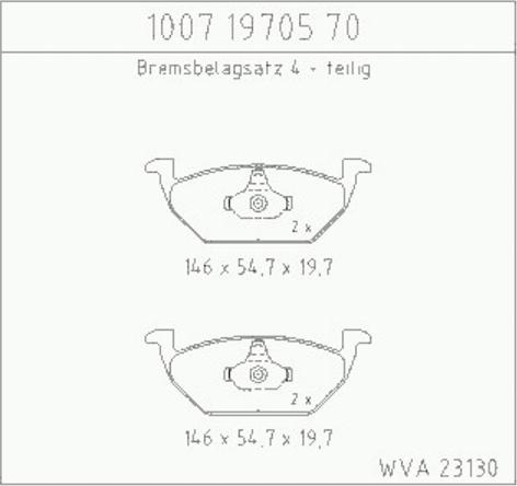 Zimmermann 10071970570 - Brake Pad Set, disc brake www.autospares.lv