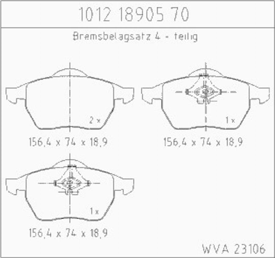 Zimmermann 10121890570 - Brake Pad Set, disc brake www.autospares.lv