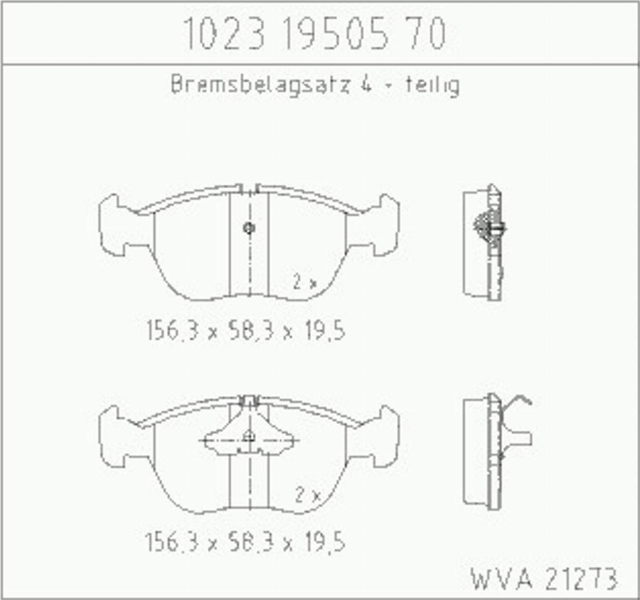 Zimmermann 10231950570 - Brake Pad Set, disc brake www.autospares.lv