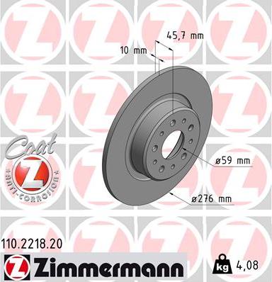 Zimmermann 110.2218.20 - Bremžu diski www.autospares.lv