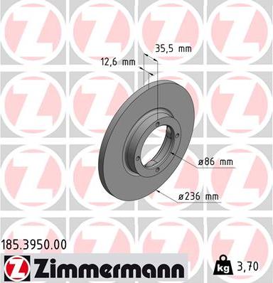 Zimmermann 185.3950.00 - Bremžu diski www.autospares.lv