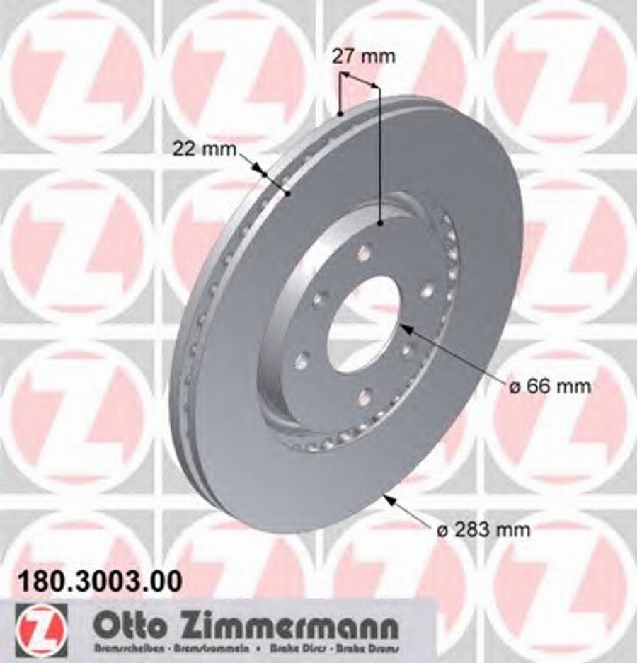 Zimmermann 180 3003 00 - Bremžu diski autospares.lv