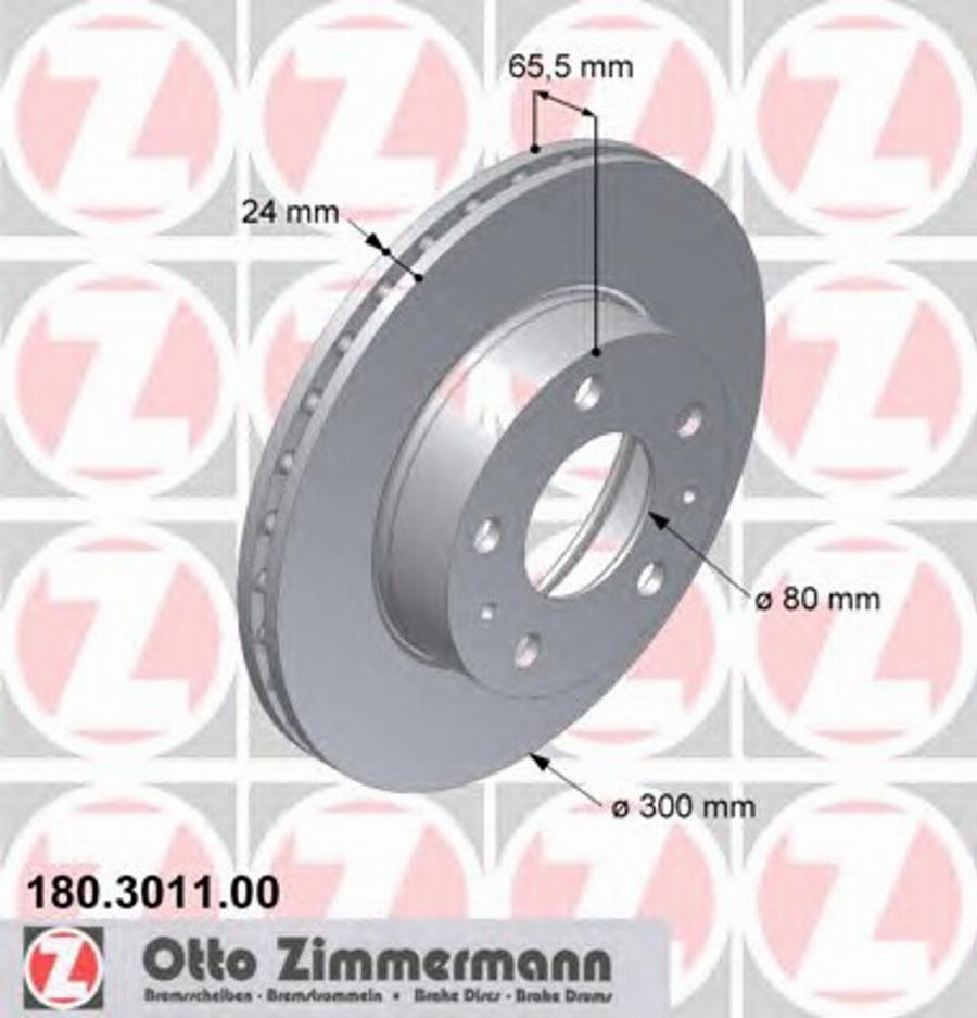 Zimmermann 180.3011.00 - Bremžu diski autospares.lv