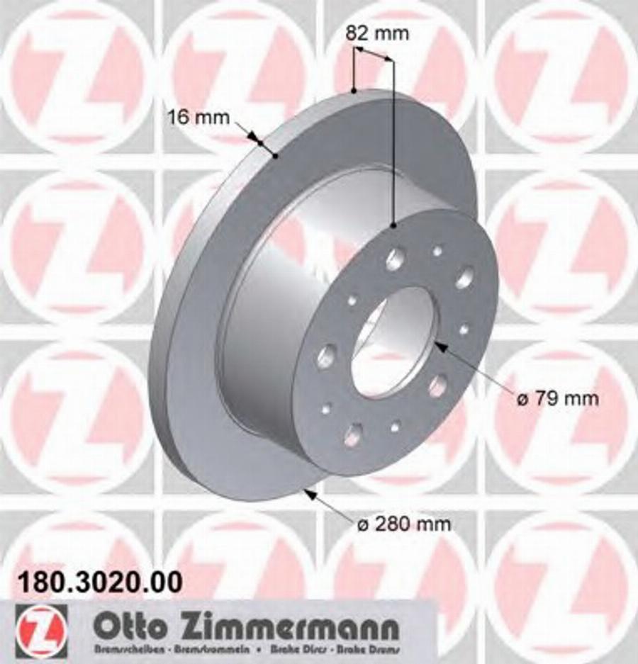 Zimmermann 180.3020.00 - Bremžu diski autospares.lv