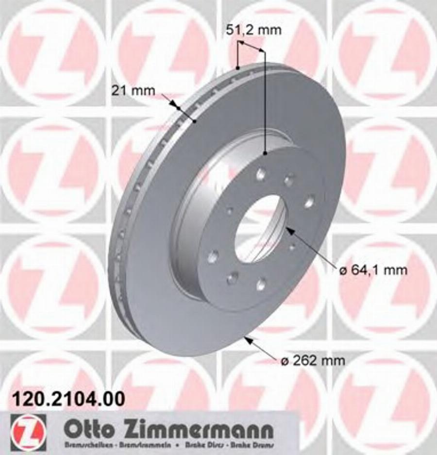 Zimmermann 120 2104 00 - Bremžu diski www.autospares.lv