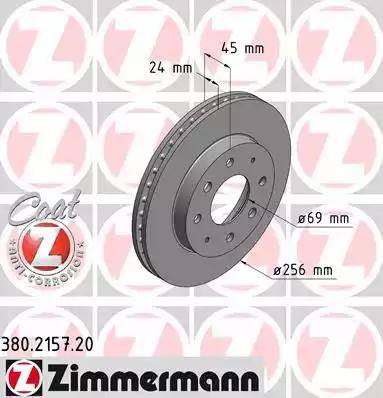 Zimmermann 380.2157.20 - Тормозной диск www.autospares.lv