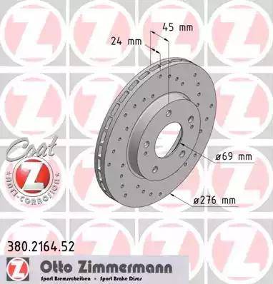 Zimmermann 380.2164.52 - Bremžu diski www.autospares.lv